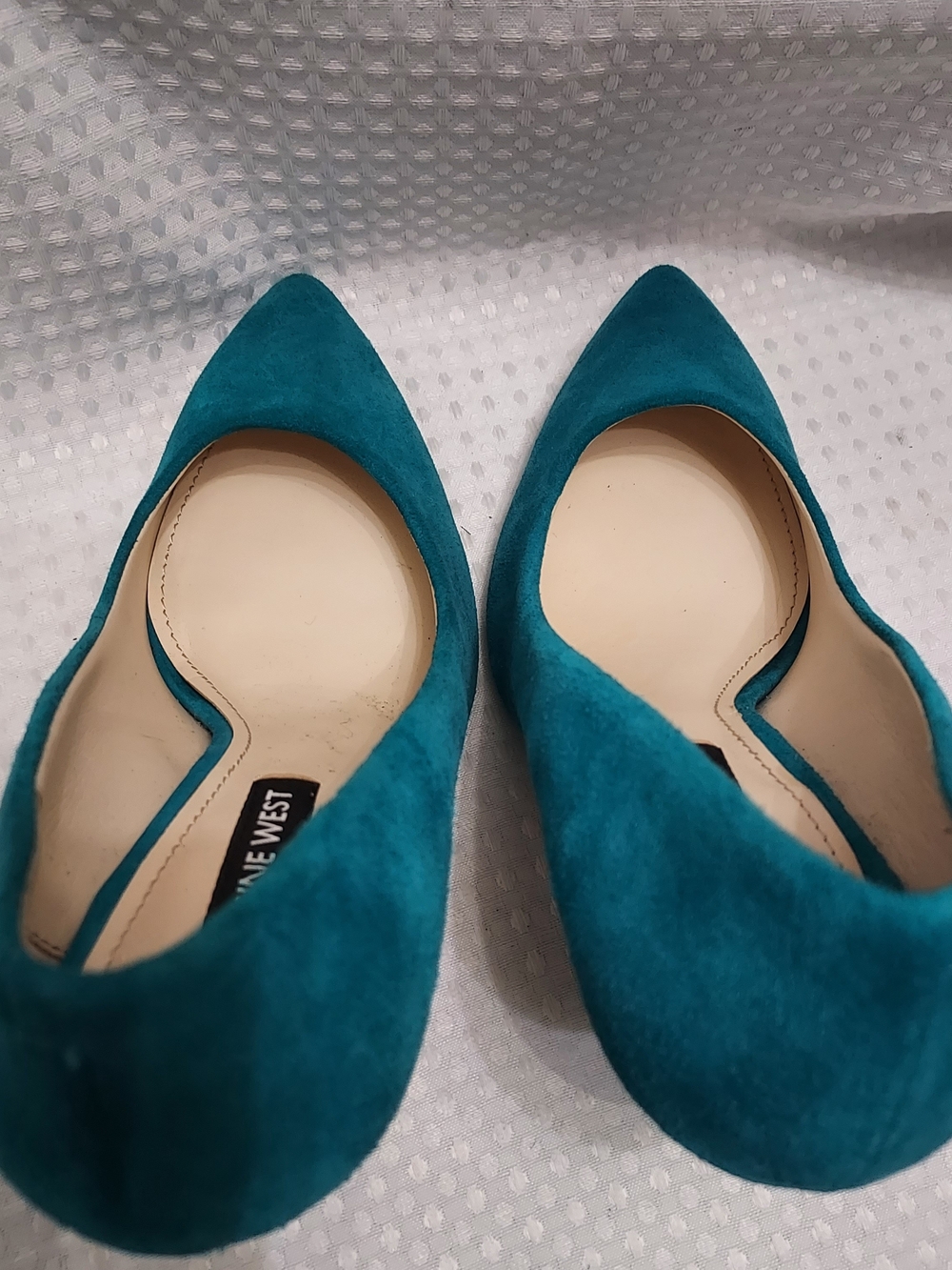 Nine West Teal Suede Pointed-Toe Pumps Size 6M - Picture 4 of 9